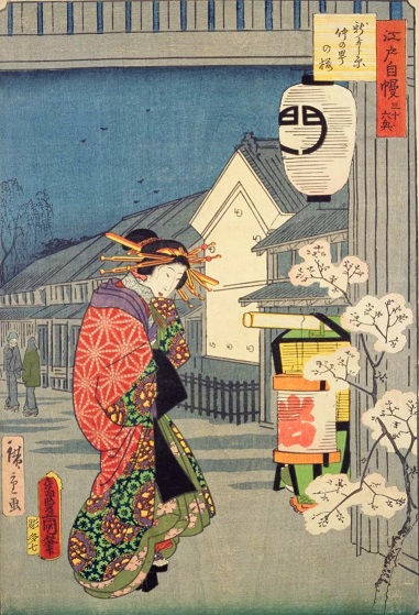 「江戸自慢三十六興　新よし原仲の町の桜」